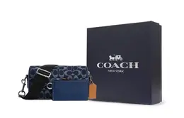 Coach Аксель Тканевый поясной рюкзак малый размер мужской синий cy892-svxr9