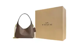 Coach Бруклин кожаная портативная сумка через плечо маленькая женская сумка темный лаймовый серый cw614-b4cbd