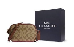 Coach Камера с покрытием из холста и кожаная сумка через плечо небольшого размера для женщин коричневый монорам c9926-ime74