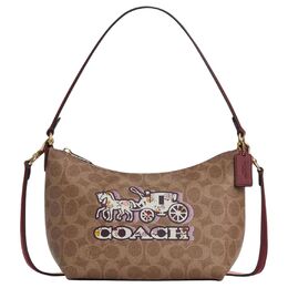 Coach Женская сумка через плечо из лакированного полотна бежевого цвета cx588-imxgy