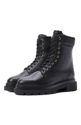 Santoni: Чёрные ботинки 