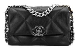 Chanel Сумка через плечо из овчины маленькая женская черная серебристая as1160-b07327-94305