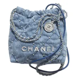 Chanel Сумка через плечо джинсовая мини женская голубая as3980-b16649-ny101