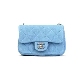 Chanel Джинсовая мини-сумка через плечо женская синяя as3828-b19229-naaug