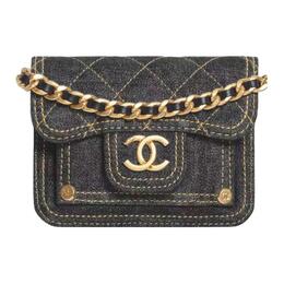 Chanel Джинсовая сумка через плечо миниатюрная женская черная ap3349-b10903-nn576
