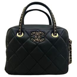 Chanel Кожаная дорожная сумка для боулинга мини женская черная as5300-b18800-94305