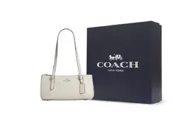 Coach Кожаная дорожная сумка для боулинга через плечо большая женская белая cbj05-svha