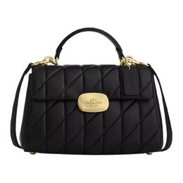 Coach Элайза Кожаная Сумка Наппа С Одним Ремешком Большая Женская Чёрная cy664-imblk