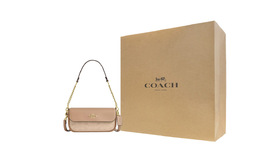 Coach Хейли малая женская сумка через плечо из лакированного холста с кожаными деталями натурального и коричневого цветов can94-imlg6