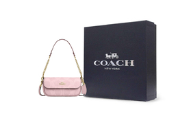 Coach Хейли Маленькая женская сумка через плечо из лакированного холста с гладкой кожей розовая can70-impo