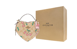 Coach Холщовая сумка с кожаной аппликацией в виде сердца маленький размер женская сумка через плечо ce653-imot4
