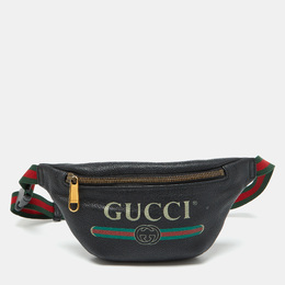 Gucci Black Leather Vintage Logo Web Belt Bag 1082311