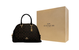 Coach Кожаный куполообразный рюкзак портативная сумка через плечо наплечная сумка стандартная женская темно-коричневая 2558-imaa8