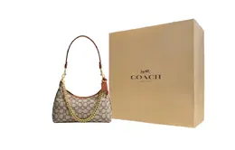 Coach Дамская кожаная сумка кроссбоди среднего размера с аппликацией из ткани и кожи cy830-b4ta7