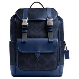 Coach Сумка через плечо из прорезиненной ткани большая женская синяя cbj64-xr9