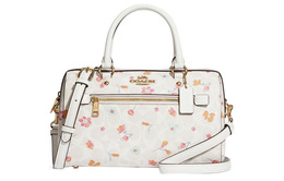 Coach Роуэн ПВХ с кожаным наплечником через плечо женская сумка среднего размера белая c8615-imcah