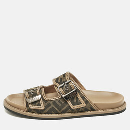 Fendi: Коричневые сандалии  Zucca