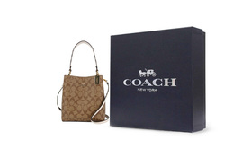 Coach Городская холщовая сумка с кожаной отделкой через плечо женская коричневая с монограммой 2312-imro8