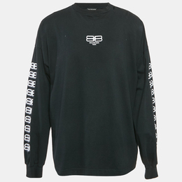 Balenciaga: Чёрная футболка 