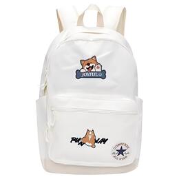 Converse Полиэстеровый рюкзак обычный унисекс белый, Cartoon Corgi Puppy 10020533-a06(team378-ggjy f2） | cartoon corgi puppy