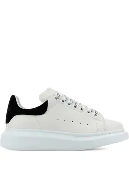 Alexander McQueen Oversized leather suede-heel sneakers 31112932