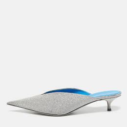 Balenciaga: Серебристые сабо  Knife