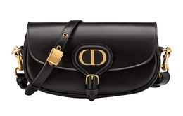 Christian Dior Бобби Смуз Кожаная сумка-полумесяц из коровьей кожи Женская черная сумка через плечо m9327umol-m900