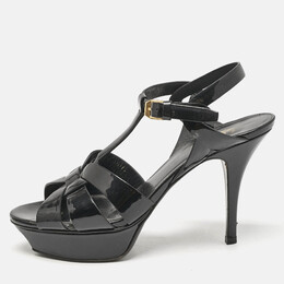 Saint Laurent Paris: Чёрные сандалии  Tribute