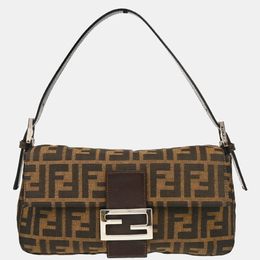 Fendi: Коричневая сумка  Baguette