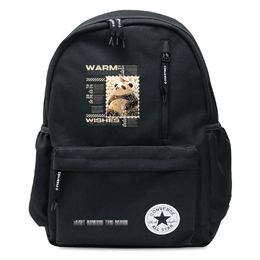 Converse Полиэстеровый рюкзак среднего размера унисекс черный, CNY Bamboo Bird Panda cv2213004ps-001(teamt-定制印花b) | cny bamboo bird panda