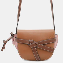 Loewe Brown/Pink Leather Mini Gate Shoulder Bag 1157711