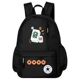 Converse Полиэстеровый рюкзак обычный мужской черный, Mahjong cv2213004ps-001(team378-笑脸 f2) | mahjong