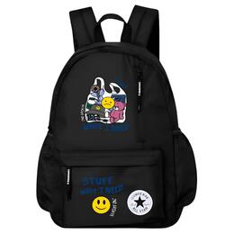 Converse Полиэстеровый рюкзак обычный мужской черный, Smile cv2213004ps-001(team378-笑脸 f2) | smile