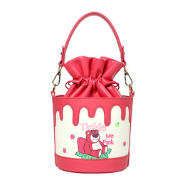 Disney Кожаная сумка-ведро через плечо женская розовая, Lotso dh22169-lo1a | lotso