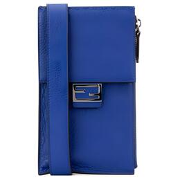 Fendi Кожаная сумка сумка-багет через плече для телефона мужская синяя 7as034-adyw-f0u9b