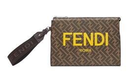 Fendi Хлопковая мужская клатч-сумка коричневого цвета 7va564-ajj4-f1hr8