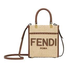 Fendi Рафия сумка через плечо кроссбоди миниатюрная женская натурального цвета 8bs092-anwb-f1plf