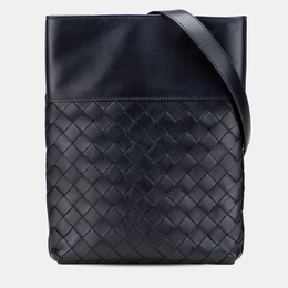 Bottega Veneta Black Nappa Intrecciato Messenger Bag 1190938