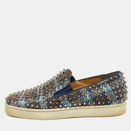 Christian Louboutin: Голубые мокасины 