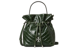Tory Burch Кожаная сумка ведро Киры миниатюрная женская зеленая 75446-312