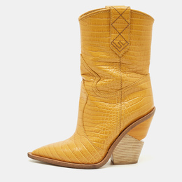 Fendi: Жёлтые ботинки 