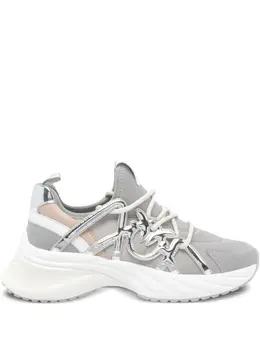 Pinko Ariel metallic-panel lace-up sneakers 31369868