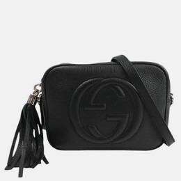 Gucci: Чёрная сумка через плечо  Soho