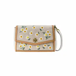 Tory Burch Кожаная сумка через плечо женская желтая разноцветная 64442-254