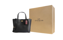 Coach Кожаная сумка-ведро Вуду Сумка-шоппер Сумка для покупок Женская сумка Через плечо Средний размер Черная c8869-b4bk