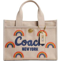 Coach Сумка холщовая, сумка-шоппер, сумка для покупок, сумка через плечо, кроссбоди, женская сумка среднего размера натуральная cbf52-b4txi