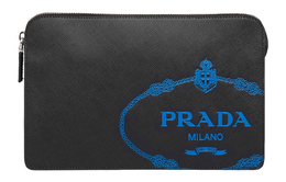 Prada Кожаная клатч мужская черная 2vf056-9z2-f0qlr-v-olm