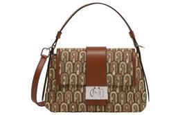 Furla Женская наплечная сумка из мягкой телячьей кожи в технике пэчворк с жаккардовым принтом и перекрёстной лямкой wb00550-bx0469-1044s