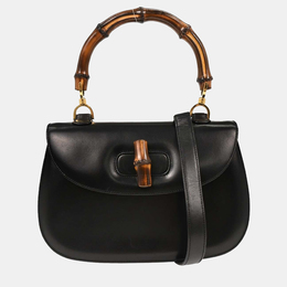 Gucci: Чёрная сумка  Bamboo