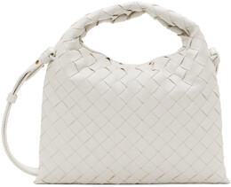 Белая мини-сумка Hop Bottega Veneta 14729761 | white/brass